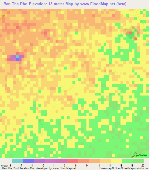 Ban Tha Pho,Thailand Elevation Map