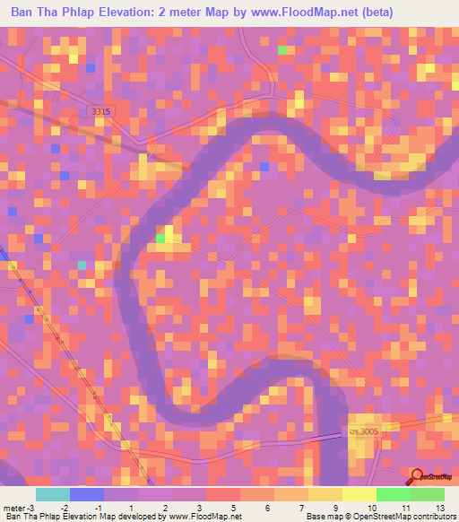 Ban Tha Phlap,Thailand Elevation Map