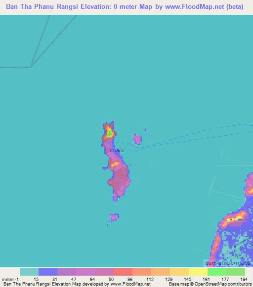 Ban Tha Phanu Rangsi,Thailand Elevation Map