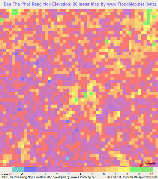 Ban Tha Phai Rang Nok,Thailand Elevation Map