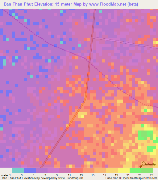 Ban Than Phut,Thailand Elevation Map