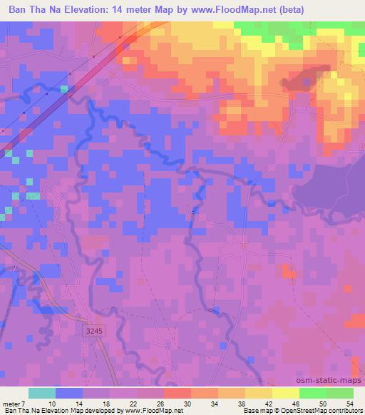 Ban Tha Na,Thailand Elevation Map