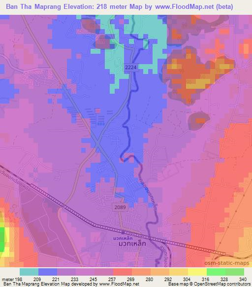 Ban Tha Maprang,Thailand Elevation Map