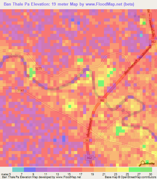 Ban Thale Pa,Thailand Elevation Map