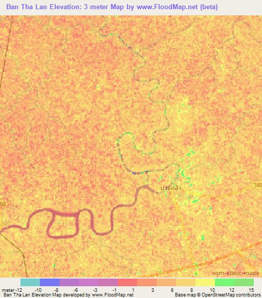 Ban Tha Lan,Thailand Elevation Map
