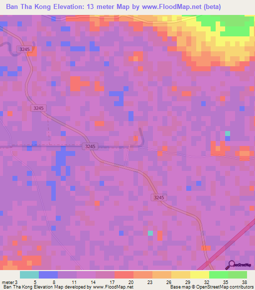 Ban Tha Kong,Thailand Elevation Map
