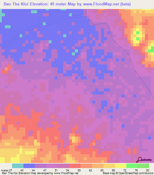 Ban Tha Kloi,Thailand Elevation Map