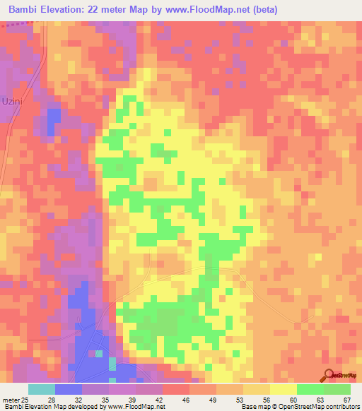 Elevation of Bambi,Tanzania Elevation Map, Topography, Contour