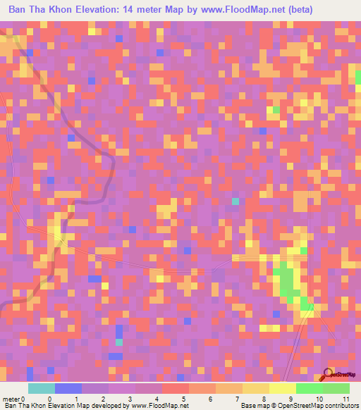 Ban Tha Khon,Thailand Elevation Map