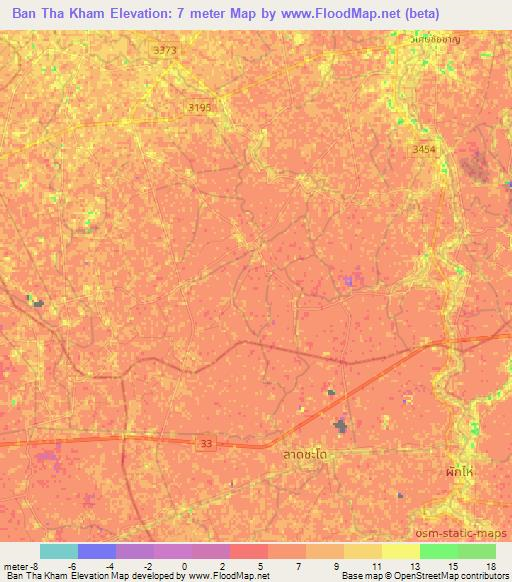 Ban Tha Kham,Thailand Elevation Map