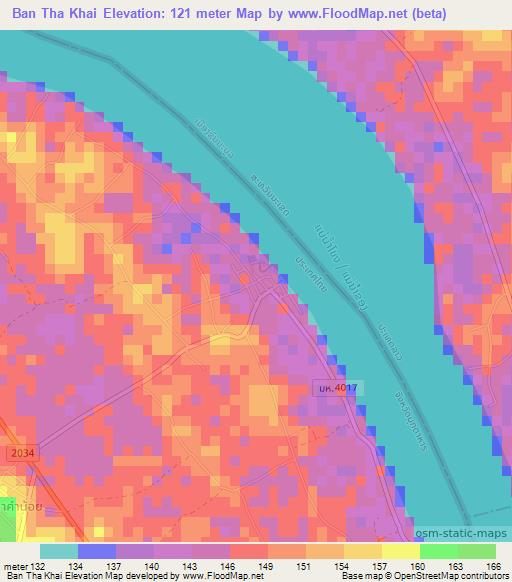 Ban Tha Khai,Thailand Elevation Map