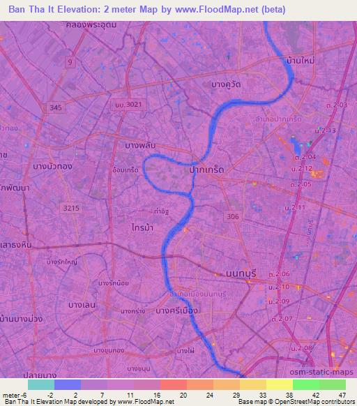 Ban Tha It,Thailand Elevation Map