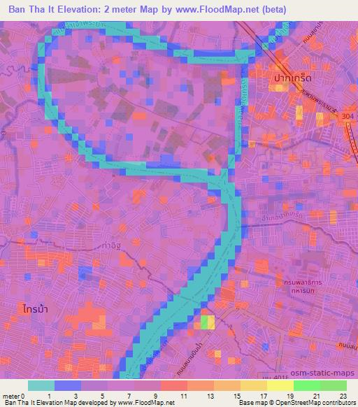 Ban Tha It,Thailand Elevation Map