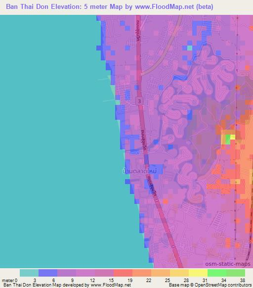 Ban Thai Don,Thailand Elevation Map