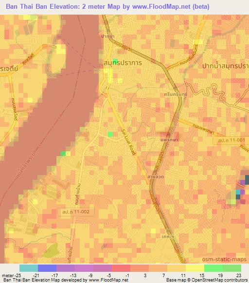 Ban Thai Ban,Thailand Elevation Map