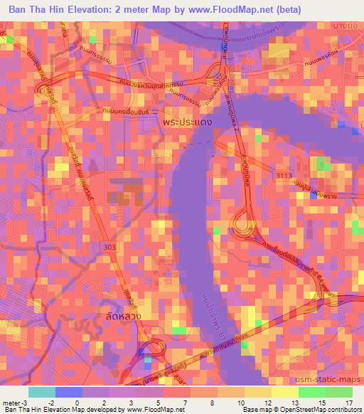 Ban Tha Hin,Thailand Elevation Map