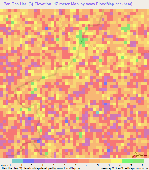 Ban Tha Hae (3),Thailand Elevation Map