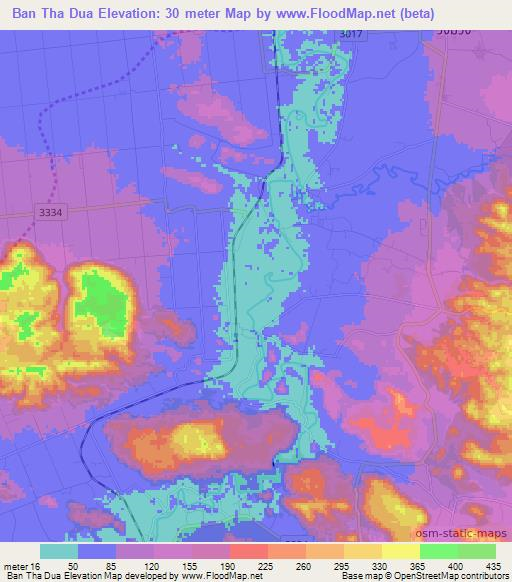 Ban Tha Dua,Thailand Elevation Map