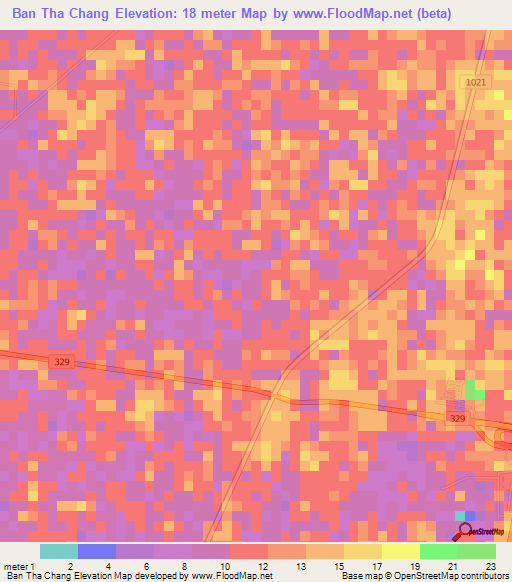 Ban Tha Chang,Thailand Elevation Map
