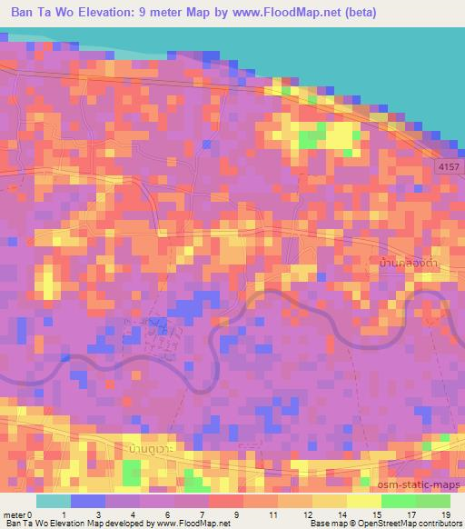Ban Ta Wo,Thailand Elevation Map