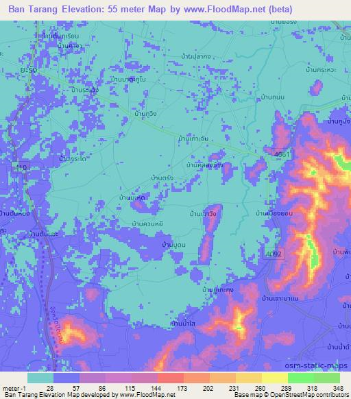 Ban Tarang,Thailand Elevation Map