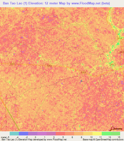 Ban Tao Lao (1),Thailand Elevation Map