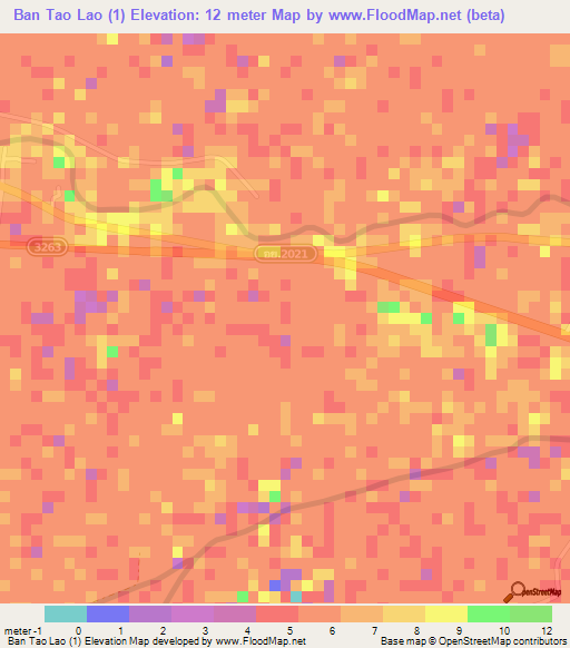 Ban Tao Lao (1),Thailand Elevation Map