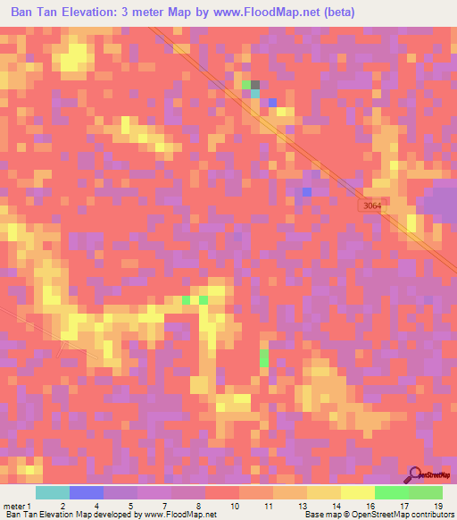 Ban Tan,Thailand Elevation Map