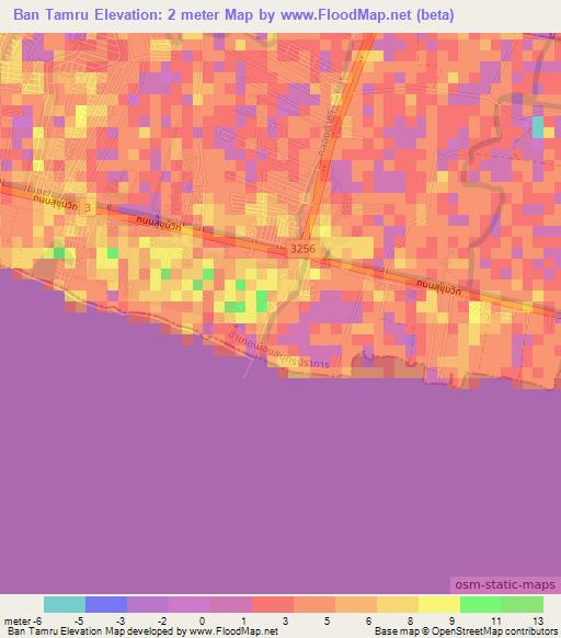 Ban Tamru,Thailand Elevation Map
