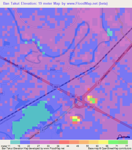 Ban Takut,Thailand Elevation Map
