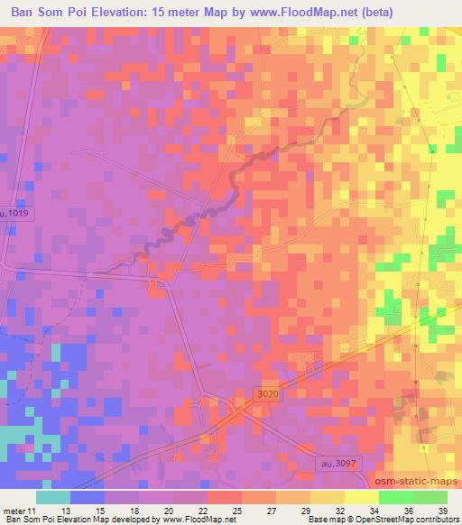 Ban Som Poi,Thailand Elevation Map