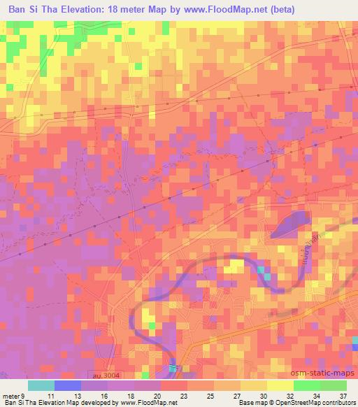 Ban Si Tha,Thailand Elevation Map