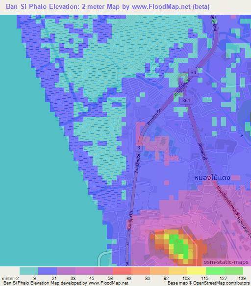 Ban Si Phalo,Thailand Elevation Map