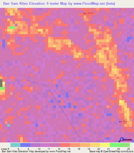 Ban Sam Klieo,Thailand Elevation Map