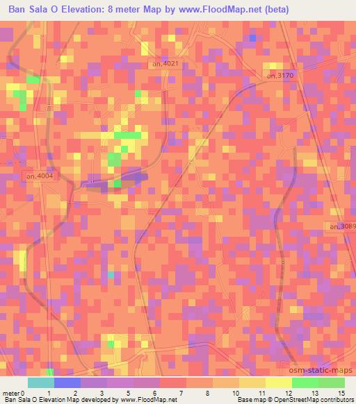 Ban Sala O,Thailand Elevation Map
