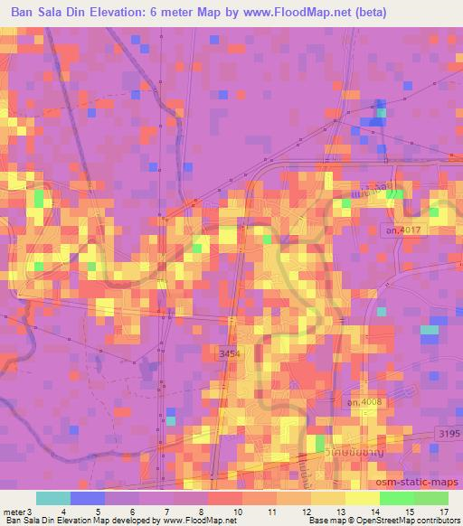 Ban Sala Din,Thailand Elevation Map