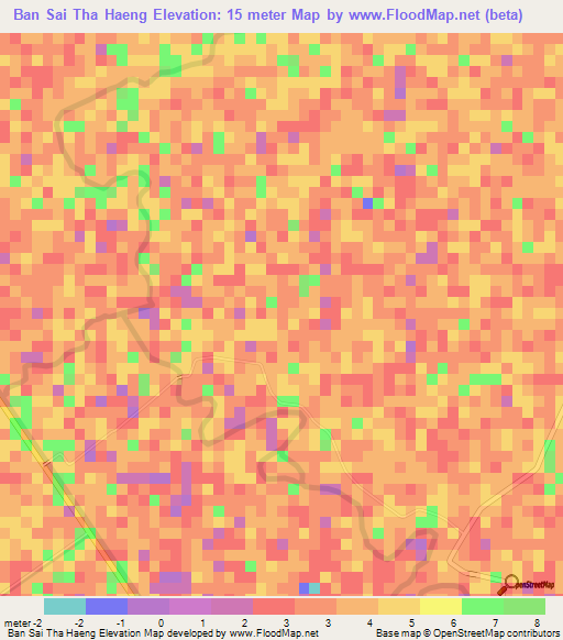 Ban Sai Tha Haeng,Thailand Elevation Map