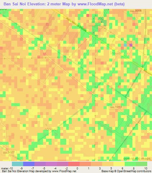 Ban Sai Noi,Thailand Elevation Map
