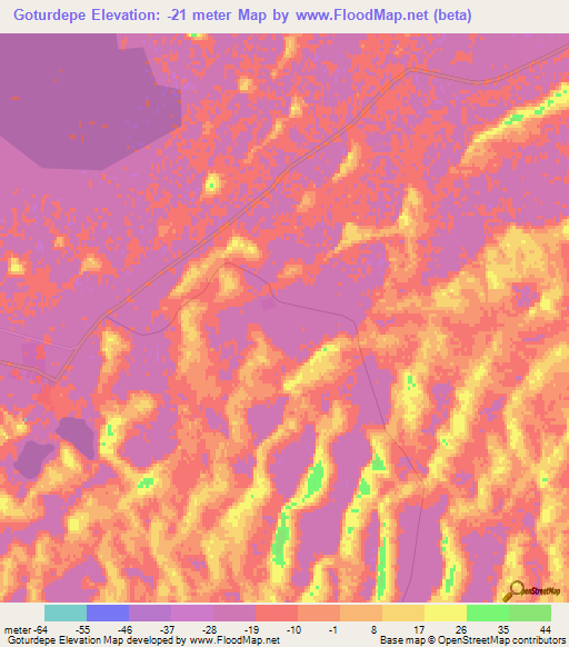 Goturdepe,Turkmenistan Elevation Map