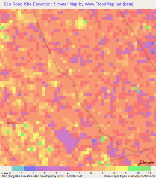 Ban Rong Khe,Thailand Elevation Map