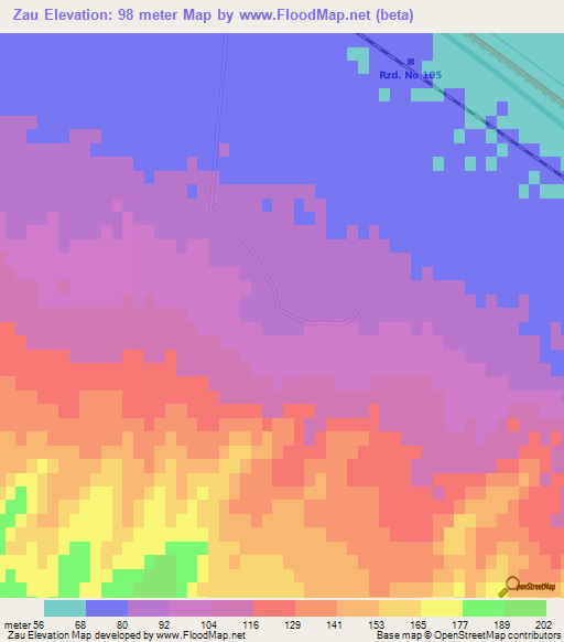 Zau,Turkmenistan Elevation Map