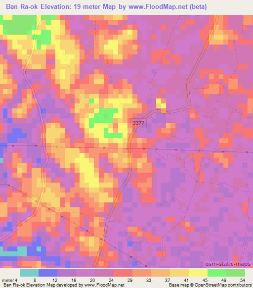 Ban Ra-ok,Thailand Elevation Map