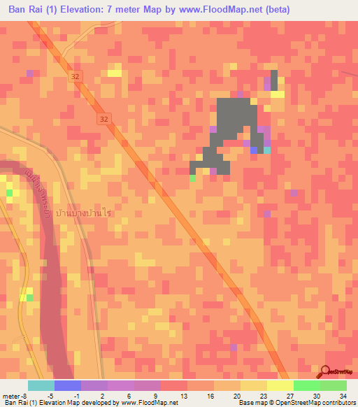 Ban Rai (1),Thailand Elevation Map