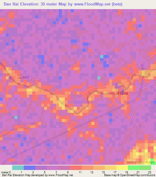 Ban Rai,Thailand Elevation Map