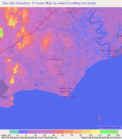 Ban Rai,Thailand Elevation Map