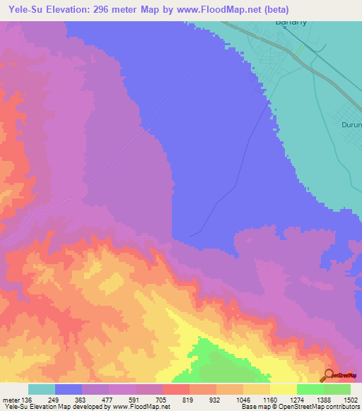 Yele-Su,Turkmenistan Elevation Map