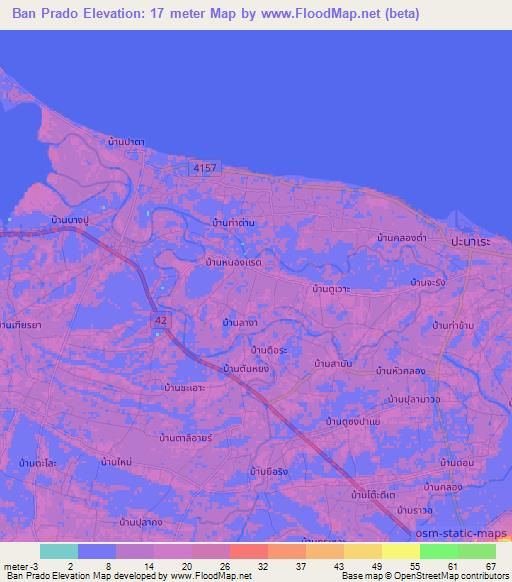 Ban Prado,Thailand Elevation Map