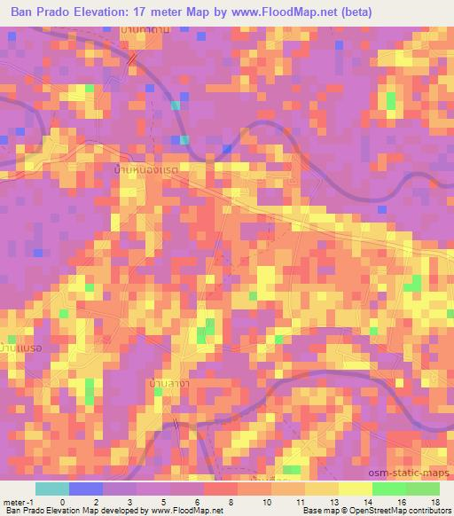 Ban Prado,Thailand Elevation Map