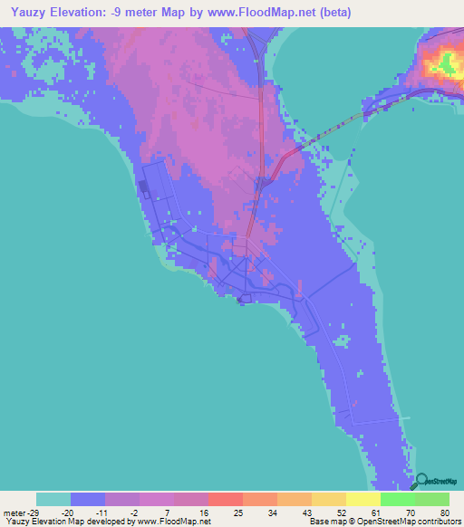 Yauzy,Turkmenistan Elevation Map