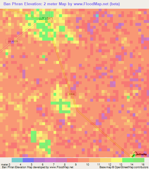 Ban Phran,Thailand Elevation Map